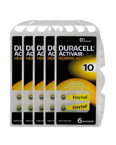 Duracell Size-10 Hearing Aid Battery – 5 Strips Total 30 Batteries