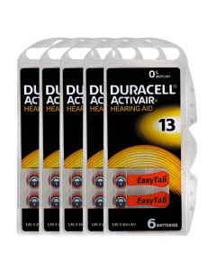 Duracell Size-13 Hearing Aid Battery – 5 Strips Total 30 Batteries