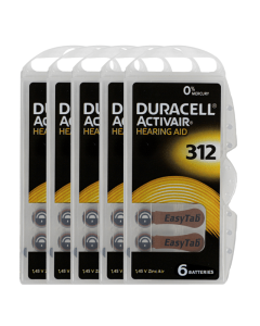 Duracell Size-312 Hearing Aid Battery – 5 Strips Total 30 Batteries