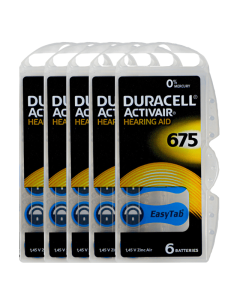 Duracell Size-675 Hearing Aid Battery – 5 Strips Total 30 Batteries