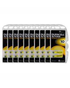 Duracell Size-10 Hearing Aid Battery – 10 Strips Total 60 Batteries