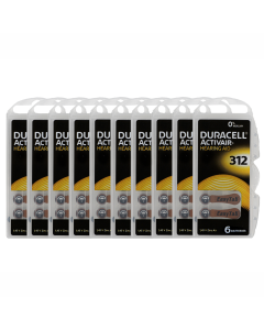 Duracell Size-312 Hearing Aid Battery – 10 Strips Total 60 Batteries