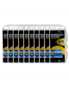Duracell Size-675 Hearing Aid Battery – 10 Strips Total 60 Batteries