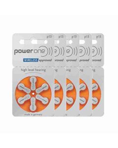 Power One P13 Hearing Aid Battery – 5 Strips Total 30 Batteries