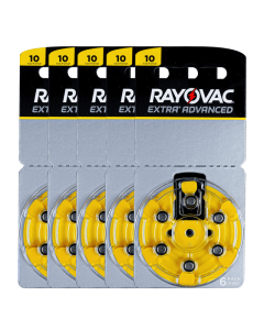 Rayovac Size-10 Hearing Aid Battery – 5 Strips Total 30 Batteries