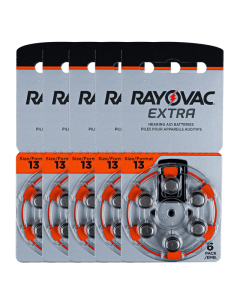 Rayovac Size-13 Hearing Aid Battery – 5 Strips Total 30 Batteries