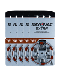 Rayovac Size-312 Hearing Aid Battery – 5 Strips Total 30 Batteries