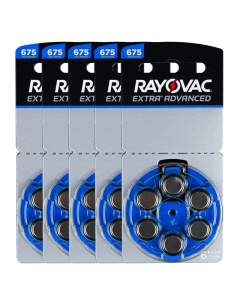 Rayovac Size-675 Hearing Aid Battery – 5 Strips Total 30 Batteries