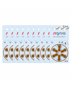 Signia Size-312 Hearing Aid Battery – 10 Strips Total 60 Batteries
