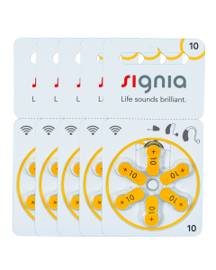 Signia Size-10 Hearing Aid Battery – 5 Strips Total 30 Batteries