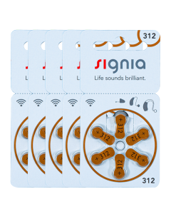 Signia Size-312 Hearing Aid Battery – 5 Strips Total 30 Batteries